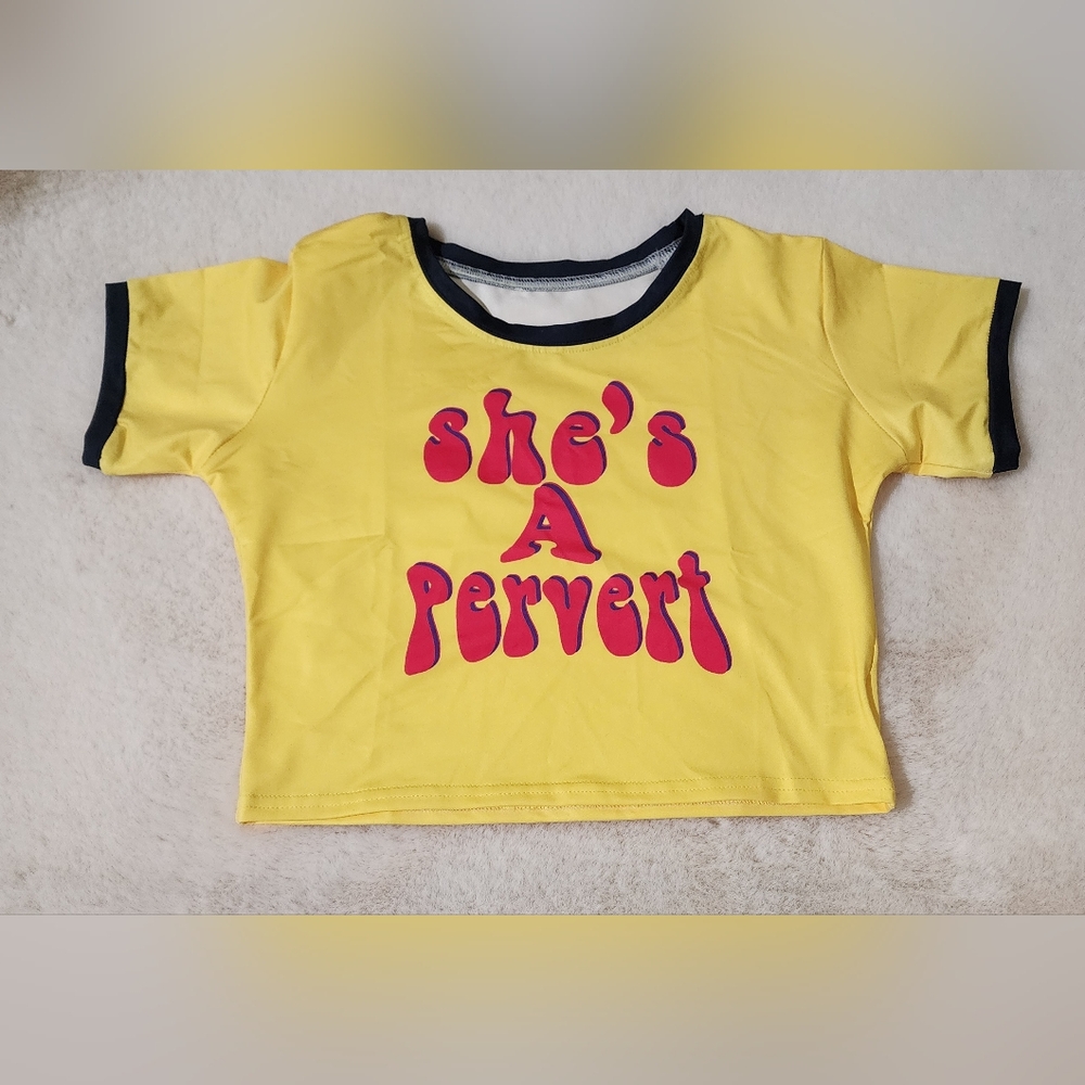 She's A Pervert Crop Top - Picture 5 of 6